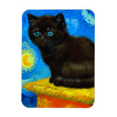 Magnet Flexible Van Gogh Style Starry Night Cat (Vertical)