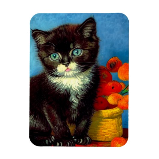 Magnet Flexible Van Gogh Tuxedo Cat (Vertical)