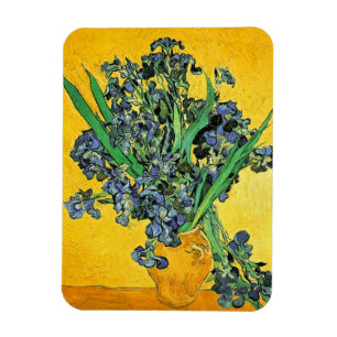 Magnet Flexible Van Gogh - Vase avec iris Fond jaune
