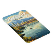 Magnet Flexible Vancouver Canada Travel Art Vintage (Côté Droit)