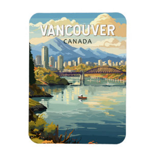 Magnet Flexible Vancouver Canada Travel Art Vintage