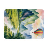 Magnet Flexible Vang Vieng Laos Montgolfière aquarelle (Horizontal)