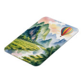 Magnet Flexible Vang Vieng Laos Montgolfière aquarelle (Côté Gauche)