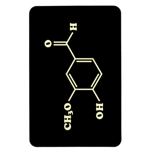 Magnet Flexible Vanille Vanillin Formule chimique moléculaire (Vertical)