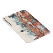 Magnet Flexible Varsovie colorée Pologne Aquarelle Skyline (Côté Droit)