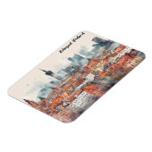 Magnet Flexible Varsovie colorée Pologne Aquarelle Skyline (Côté Gauche)