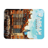 Magnet Flexible Varsovie Pologne Travel Art Vintage (Horizontal)