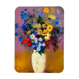 Magnet Flexible Vase blanc avec fleurs Odilon Redon