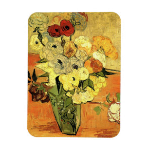 Magnet Flexible Vase japonais, roses, anémones par Vincent van Gog