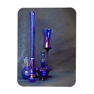 Magnet Flexible Vases verticales en verre bleu Aimant photo flexib