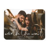 Magnet Flexible Vaut le Mariage d'attente - Script photo moderne (Horizontal)
