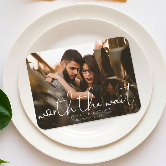 Magnet Flexible Vaut le Mariage d'attente - Script photo moderne