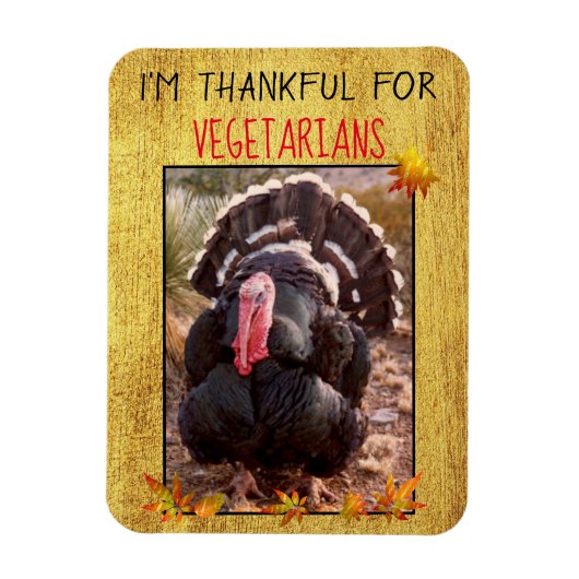 Magnet Flexible Végétarien Thanksgiving Turquie Photo Vegetarian M (Vertical)