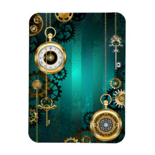 Magnet Flexible Veille bijoux Steampunk sur un Arrière - plan vert