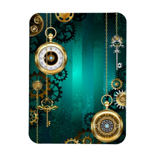 Magnet Flexible Veille bijoux Steampunk sur un Arrière - plan vert (Vertical)