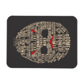 Magnet Flexible Vendredi 13 | Masque de hockey typographique (Horizontal)