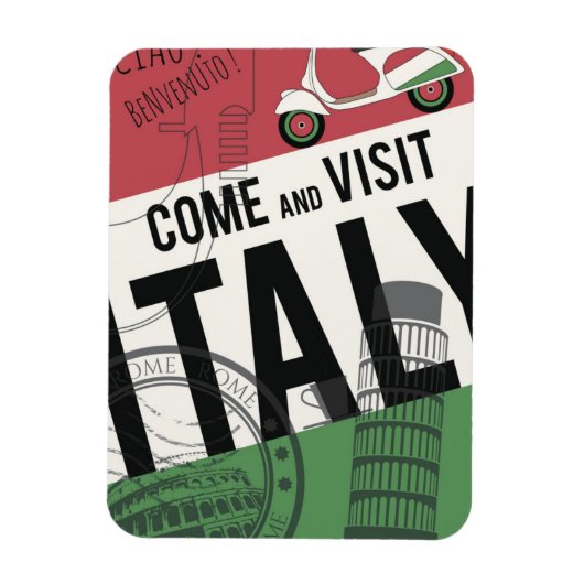 Magnet Flexible Venez visiter l'Italie (Vertical)