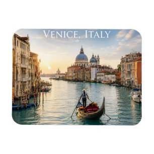 Magnet Flexible Venise Italie Grand Canal Gondole Coucher de solei