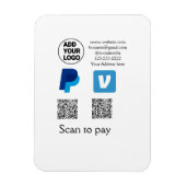 Magnet Flexible Venmo paypal scan pour payer ajouter q r code logo (Vertical)