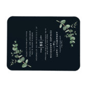 Magnet Flexible Verdure mariage Eucalyptus botanique noir moderne (Horizontal)