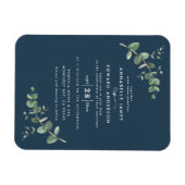 Magnet Flexible Verdure mariage Eucalyptus marine botanique bleu (Horizontal)