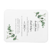 Magnet Flexible Verdure mariage Eucalyptus script botanique invit (Horizontal)