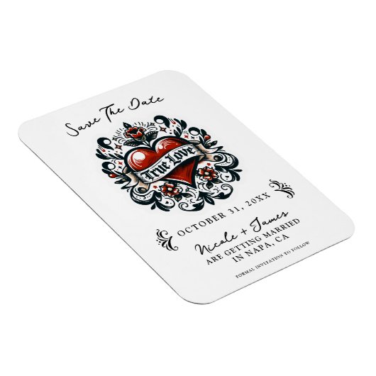 Magnet Flexible Véritable Amour Coeur tatouage Mariage Enregistrer (Côté Droit)
