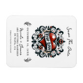 Magnet Flexible Véritable Amour Coeur tatouage Mariage Enregistrer (Horizontal)