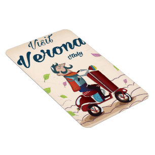 Magnet Flexible Vérone poster de voyage scooter italien
