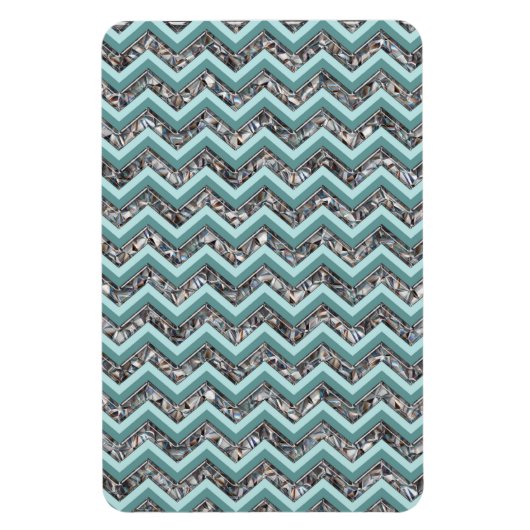 Magnet Flexible Verre coupé foncé et Zigzag Turquoise (Vertical)