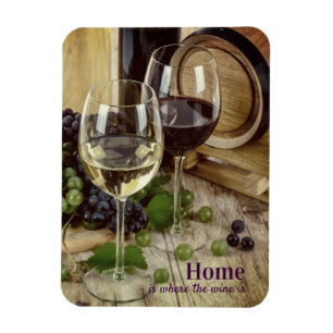 Magnet Flexible Verres à vin rouge et blanc rustiques Raisin Tonne