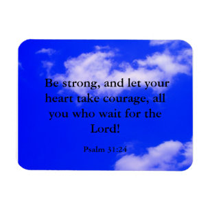 Magnet Flexible Verset biblique de courage fort Ciel bleu Nuages b