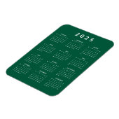 Magnet Flexible Vert blanc 2025 Calendrier mensuel (Côté Gauche)