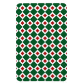 Magnet Flexible Vert, Blanc, Diamant Rouge Motif (Vertical)