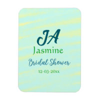 Vert bleu pastel aquarelle nom de la douche de mar