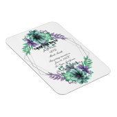 Magnet Flexible Vert Et Violet Aquarelle Floral Enregistrer La Dat (Côté Droit)