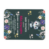 Magnet Flexible Vert mignon doux fleur de pingouin baby shower enf (Horizontal)