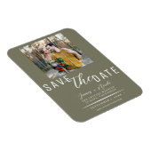 Magnet Flexible Vert olive Photo Save the Date Mariage (Côté Droit)