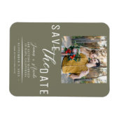 Magnet Flexible Vert olive Photo Save the Date Mariage (Horizontal)