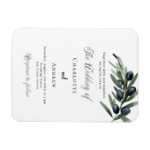 Magnet Flexible verte mariage invitation au luxe feuille d'olivier (Horizontal)