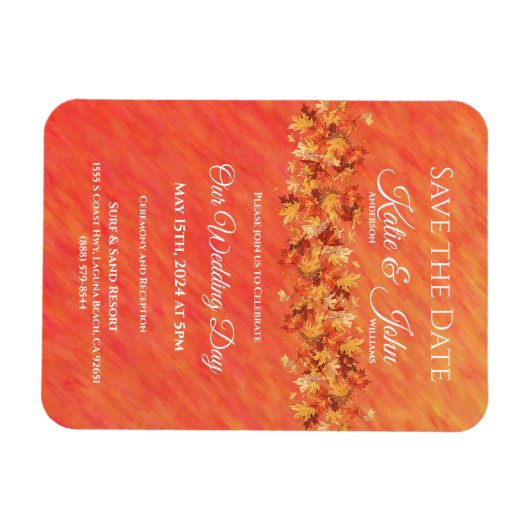 Magnet Flexible Vibes d'automne- Mariage Enregistrer la date- (Horizontal)
