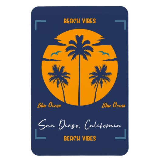Magnet Flexible Vibes de plage de San Diego (Vertical)
