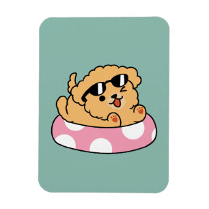 Magnet Flexible Vibes d'été Chien - Chiot flottant avec lunettes d