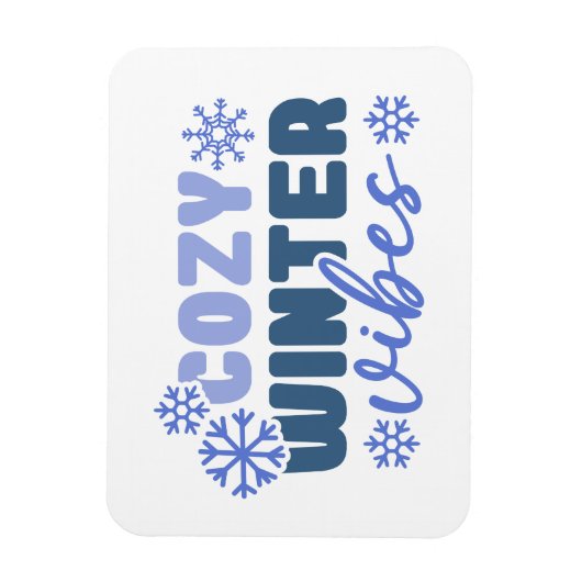 Magnet Flexible Vibes d'hiver confortables - Typographie du flocon (Vertical)