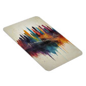 Magnet Flexible Vibrant Abstrait Skyline Cityscape Art (Côté Droit)