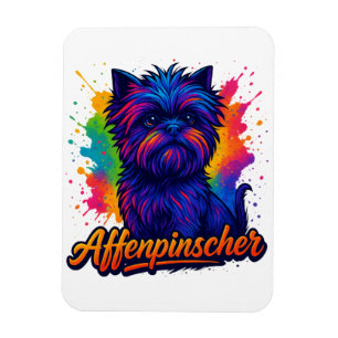 Magnet Flexible Vibrant Affenpinscher Pop Art Portrait - Coloré