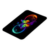 Magnet Flexible Vibrant infinity with rainbow butterfly on black (Côté Gauche)