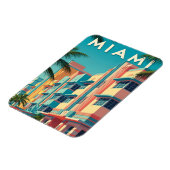 Magnet Flexible Vibrant Miami buildings with palm trees (Côté Gauche)