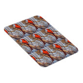Magnet Flexible Vibrant Red ardinal Bird Perched on Branch  (Côté Droit)