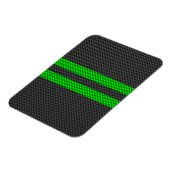 Magnet Flexible Vibrant Vert Carbone Fiber Style Racing Stripes (Côté Gauche)
